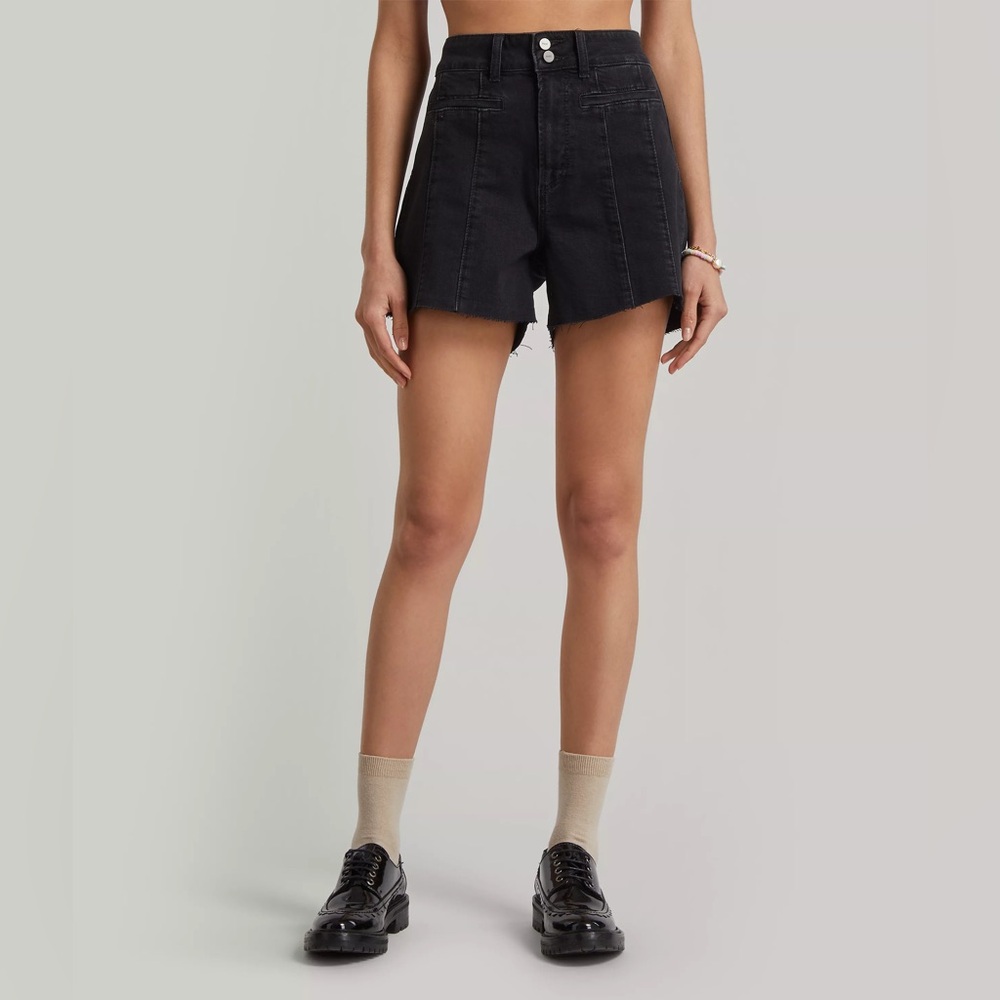 PAIGE DANI High Waist Denim Shorts